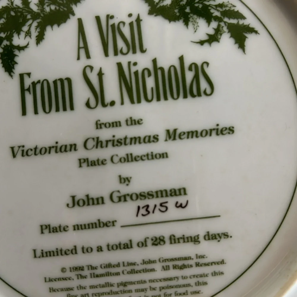 Plate collection. A visit from St Nicholas.